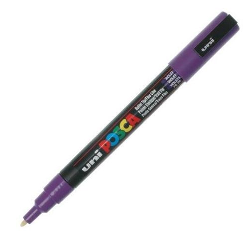 Uni-Ball Lot De 3 Marqueurs Peinture Posca Pc-3m, Violet