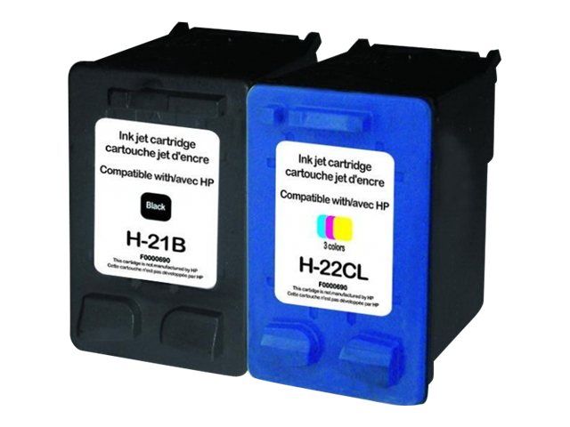 UPrint H-21/22 PACK - XL Capacity - noir, couleur - remanufacturé - cartouche d'encre (équivalent à : HP C9351A, HP C9352A ) - pour HP Deskjet F2149, F2185, F2187, F2280, F4175, F4188, F4190...