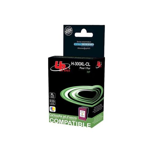 UPrint H-300XLCL - 21 ml - jaune, cyan, magenta - cartouche d'encre (équivalent à : HP 300XL, HP CC644EE ) - pour HP Deskjet F2430, F2483, F2488, F4435; Envy 100 D410, 11X D411, 120; Photosmart...