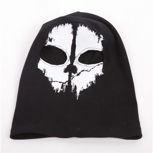 Cagoule Masque Deux Trous Yeux Tissu Respirant Motif Tête De Mort Ghost Fantôme Crâne Tête De Mort Militaire Soldat Armée Halloween Convention Jeu Vidéo Cosplay Costume Boutique Black Sugar Punk