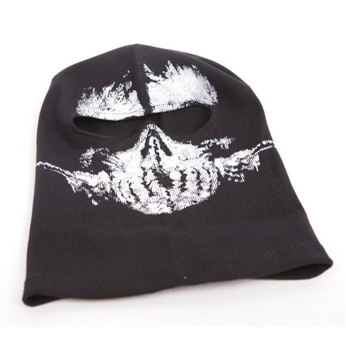Cagoule Airsoft Tissu Noir Imprimé Motif Blanc Squelette Tête De Mort Sport Airsoft Paintball Déguisement Jeu Vidéo Militaire Costume Cosplay Déguisement Gothique Punk