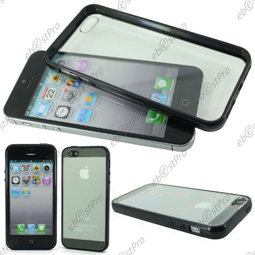 Ebeststar ® Coque Arrière Hybride Rigide Cristal Avec Contour Bumper Pour Apple Iphone 5s 5, Couleur Noir