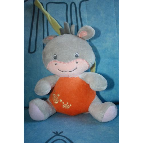 Doudou Hippopotame ? Ventre Orange Babysun