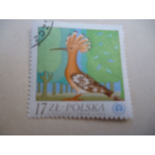 Timbre "Pologne 1982 :Huppe".