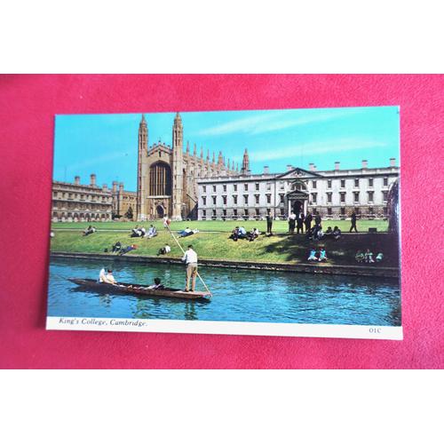 Ancienne Carte Postale Animée Cpa. Royaume-Uni. Cambrige. King's College. Ecole. Batelier, Étudiants. Harvey Barton 1966