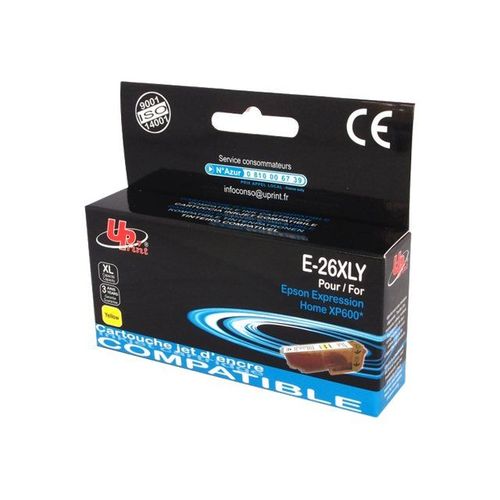 UPrint E-26XLY - 15 ml - taille XL - jaune - cartouche d'encre (équivalent à : Epson T2634, Epson T2614 ) - pour Epson Expression Premium XP-510, 520, 600, 610, 615, 620, 625, 710, 720, 800, 810...