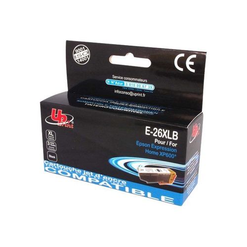 UPrint E-26XLB - 25 ml - taille XL - noir - cartouche d'encre (équivalent à : Epson T2621, Epson T2601 ) - pour Epson Expression Premium XP-510, 520, 600, 610, 615, 620, 625, 710, 720, 800, 810...