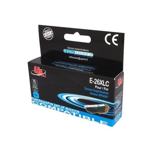 UPrint E-26XLC - 15 ml - taille XL - cyan - cartouche d'encre (équivalent à : Epson T2632, Epson T2612 ) - pour Epson Expression Premium XP-510, 520, 600, 610, 615, 620, 625, 710, 720, 800, 810...