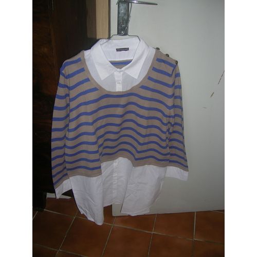 Tunique Blanche Porte 46/48 Acrylique 100% Coton 100%.