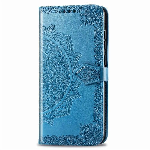 Étui Pour Google Pixel 3a Xl Motif Exquis Simple Entreprise Couverture Rabotant Étui En Cuir Antichoc - Bleu
