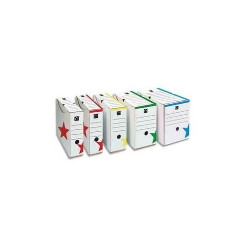 5 Etoiles Lot De 25 Boîtes À Archives Dos De 20 Cm, En Carton Ondulé Kraft Blanc