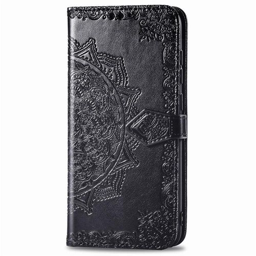Étui Pour Google Pixel 3a Xl Antichoc Couverture Rabotant Simple Entreprise Étui En Cuir Motif Exquis - Noir