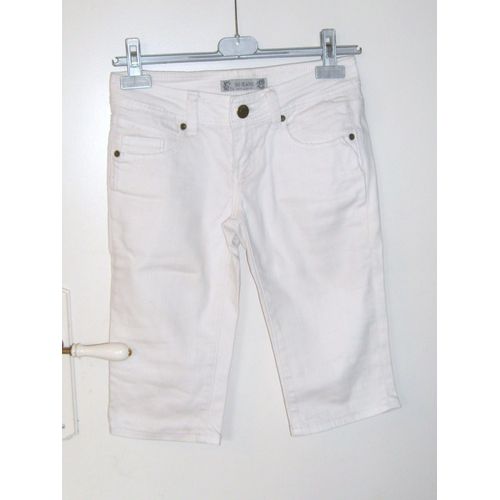 Pantacourt /Bermuda " So Jeans ", Blanc Cassé, T32 Soit 16a