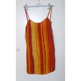Top A Bretelles " La Halle ", Orange/Jaune Et Rouge, T3
