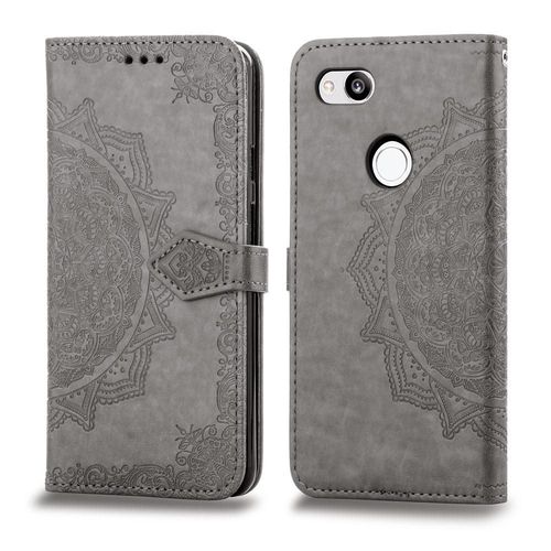 Étui Pour Google Pixel 3 Motif Exquis Simple Entreprise Antichoc Étui En Cuir Couverture Rabotant - Gris