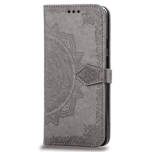 Étui Pour Google Pixel 3 Simple Entreprise Couverture Rabotant Antichoc Étui En Cuir Motif Exquis - Gris