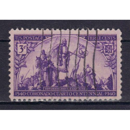 Etats-Unis D'amerique 1940 :  4è Centenaire De L'expédition De F.Vasquez De Coronado : Peinture De Gerald Cassidy - Timbre 3 C. Violet Oblitéré