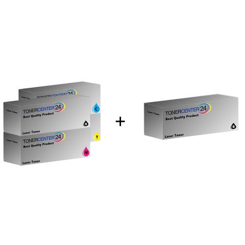 Set + 1 Noir de Premium Laser Toner Cartouches Remanufacturées pour Oki C310, C330, C530, C510, MC351 / 44469803 - 44469706 - 44469705 - 44469704 Rendement extrêmement élevé