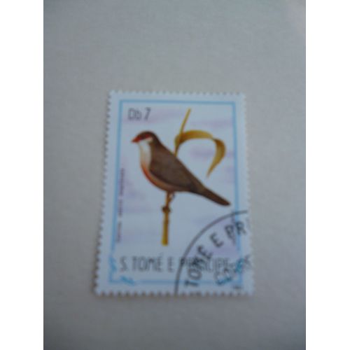 Timbre "S..Tome Principe 1983 : Estrilda Astrild Angolensis".
