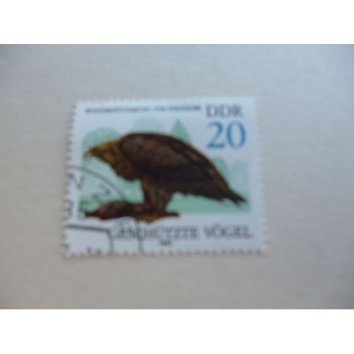 Timbre "Ddr:Allemagne De L'est 1982 :Animaux Protégés :Aigle".