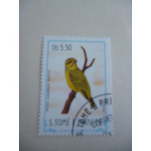 Timbre "S..Tome Principe 1983 : Serinus Mozambicus".