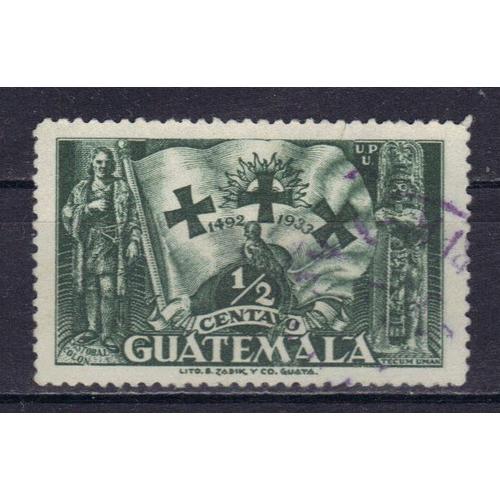 Guatemala 1933 : Ordre De Malte - Timbre 1/2 C. Vert Oblitéré Rare