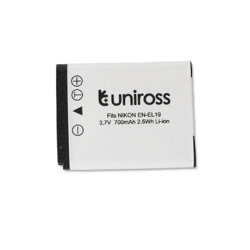 Uniross - Batterie pour appareil photo numérique Nikon EN-EL19 - Li-Ion - 3,7V - 700mAh