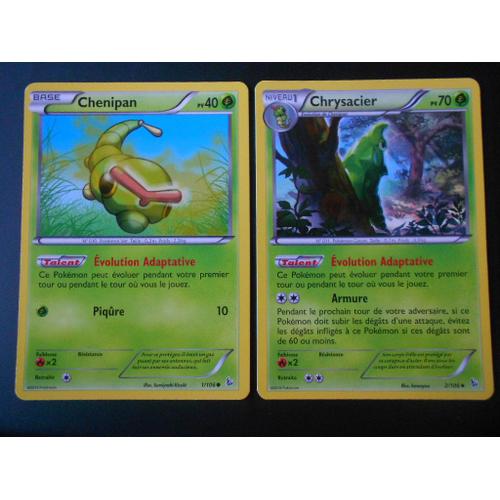 Chenipan 1/106 Et Chrysacier 2/106 - Pokemon Xy Etincelles