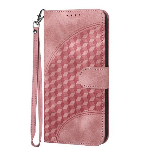 Étui Pour Sony Xperia Xz2 Flip Business Titulaire De La Carte Magnétique Étui En Cuir Antichoc Couverture En Cuir Pu Motif Géométrique - Couleur Rose