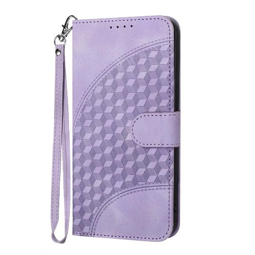 Étui Pour Sony Xperia Xz2 Flip Business Motif Géométrique Titulaire De La Carte Magnétique Étui En Cuir Antichoc Couverture En Cuir Pu - Violet