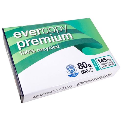 Clairefontaine Lot de 5 Ramettes 500 Feuilles Papier 80g A4 210x297 mm Certifié Ange Bleu Premium Blanc