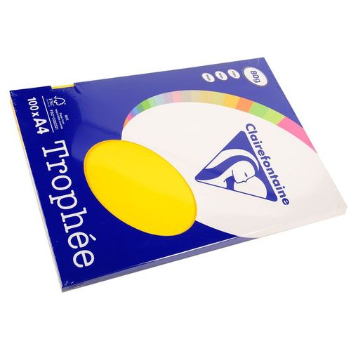 Clairefontaine Lot de 10 Ramettes 100 Feuilles Papier 80g A4 210x297 mm Certifié FSC  jaune soleil