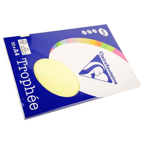 Clairefontaine Lot de 10 Ramettes 50 Feuilles Papier 160g A4 210x297 mm Certifié FSC  canari