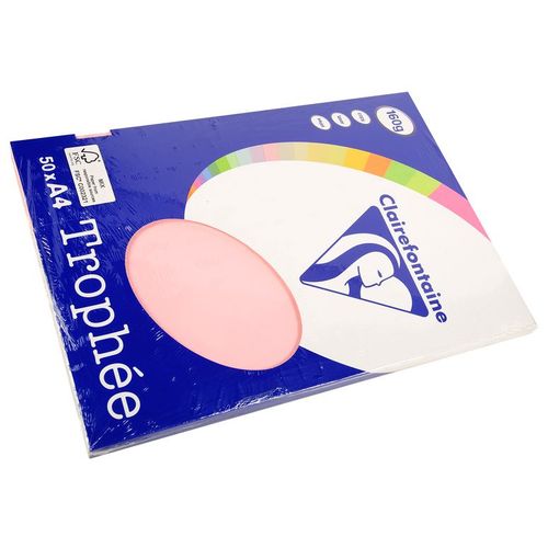 Clairefontaine Lot de 10 Ramettes 50 Feuilles Papier 160g A4 210x297 mm Certifié FSC  rose