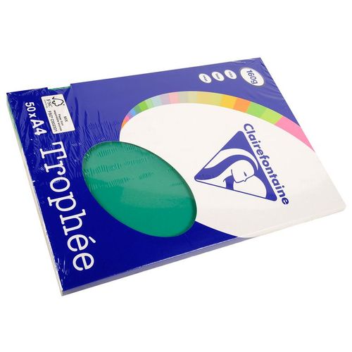 Clairefontaine Lot de 10 Ramettes 50 Feuilles Papier 160g A4 210x297 mm Certifié FSC  vert sapin