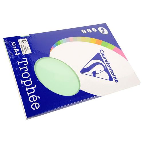 Clairefontaine Lot de 10 Ramettes 50 Feuilles Papier 160g A4 210x297 mm Certifié FSC  vert