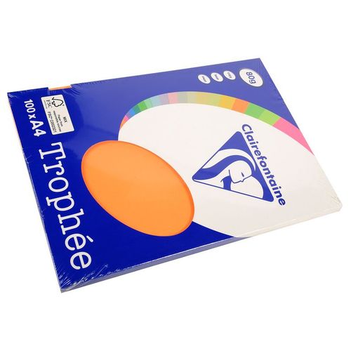 Clairefontaine Lot de 10 Ramettes 100 Feuilles Papier 80g A4 210x297 mm Certifié FSC  clémentine