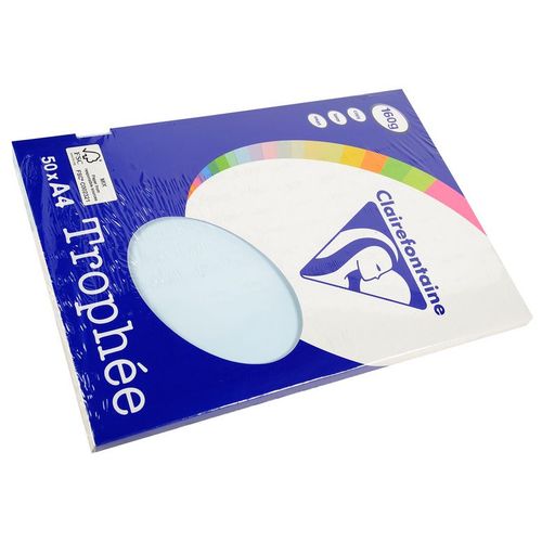 Clairefontaine Lot de 10 Ramettes 50 Feuilles Papier 160g A4 210x297 mm Certifié FSC  Bleu