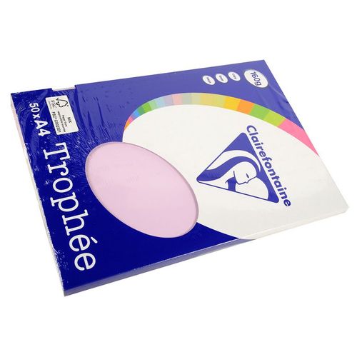 Clairefontaine Lot de 10 Ramettes 50 Feuilles Papier 160g A4 210x297 mm Certifié FSC  lilas