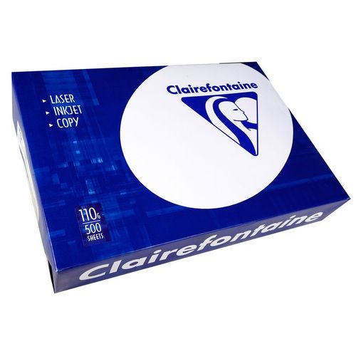 Clairefontaine Lot de 4 Ramettes 500 Feuilles Papier 110g A3 420x297 mm Certifié PEFC  Blanc