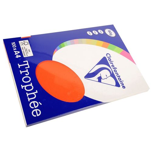 Clairefontaine Lot de 10 Ramettes 100 Feuilles Papier 80g A4 210x297 mm Certifié FSC  Rouge cardinal