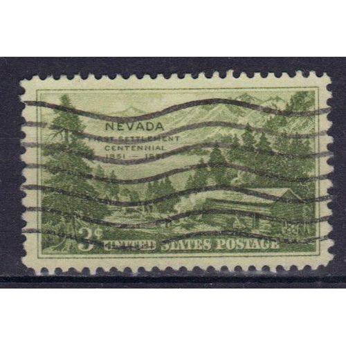 Etats-Unis D'amerique 1951 : Centenaire De La Colonisation Du Nevada : Carson Valley (1851) - Timbre 3 C. Vert-Jaune Oblitéré