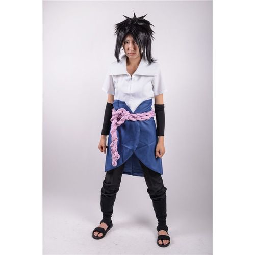 Vêtements Sasuke Uchiwa Manga Anime Naruto Shippuden Japonais Veste Pantalon Ceinture Manches Tablier Costume Cosplay Déguisement Boutique Black Sugar Lolita Punk Gothique