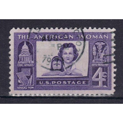 Etats-Unis D'amerique 1960 : Hommage À La Femme Américaine -Timbre 4 C. Violet Oblitéré
