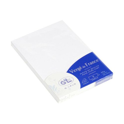 G.LALO Vergé de France - Cartes papier demi-pli - ivoire - 35 x 100 mm - 210 g/m² - 25 feuille(s)