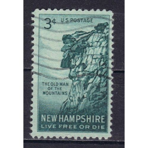 Etats-Unis D'amerique 1955 : Sesquicentenaire De La Découverte Du Rocher "Le Vieil Homme Des Montagnes" - Timbre 3 C. Vert Oblitéré