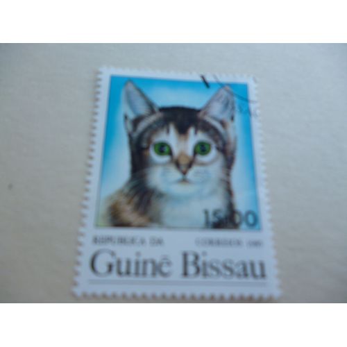 Timbre "Guinee Bissau 1985 :Chat Aux Yeux Verts".