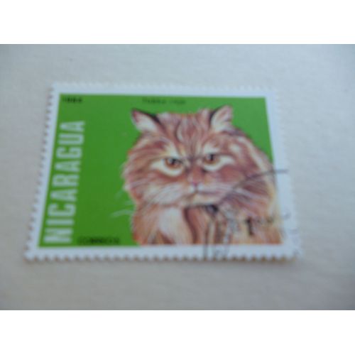 Timbre "Nicaragua 1984 :Chat Tobby Rojo".