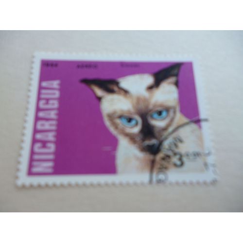 Trimbre "Nicaragua 1984 : Chat Siamois".