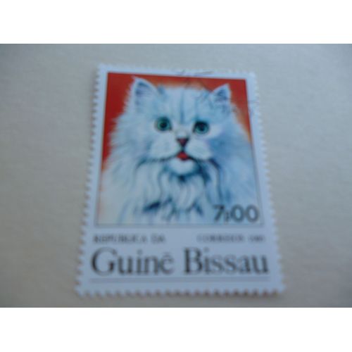 Timbre "Guine Bissau 1985 :Chat Blanc".